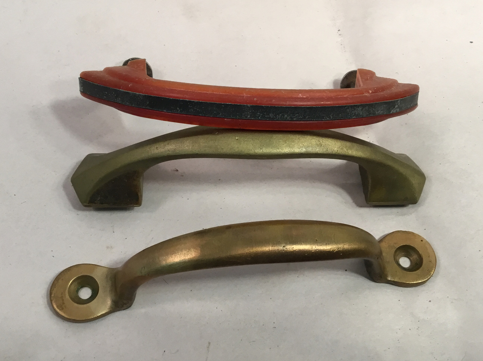 Vintage Drawer Pulls, Painted, Mid Century Modern. ~37 total