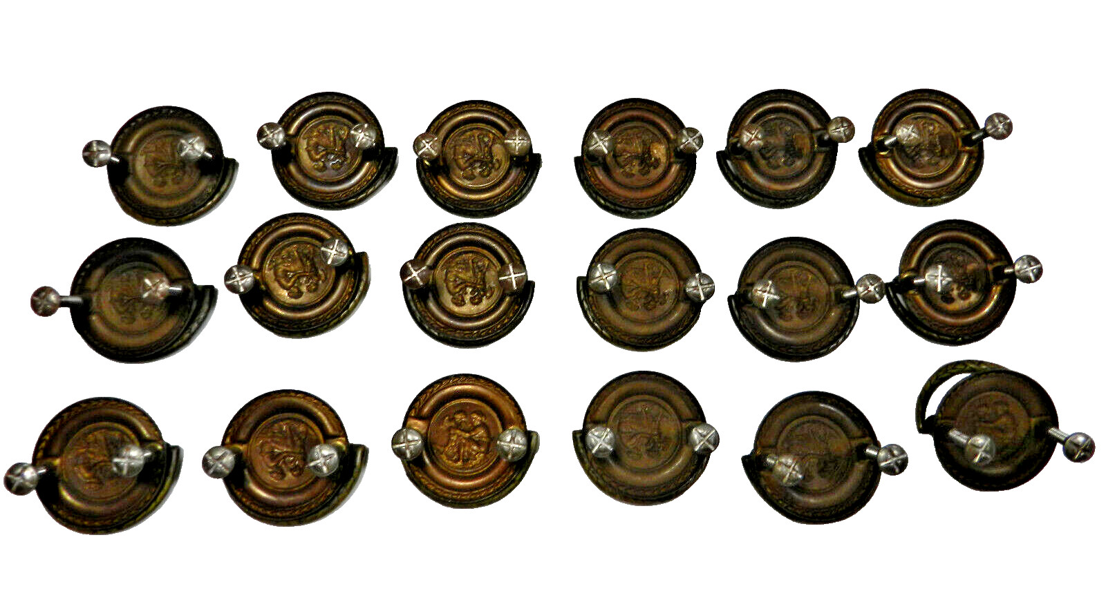 Antique Cabinet Dresser Drawer Pulls Set
