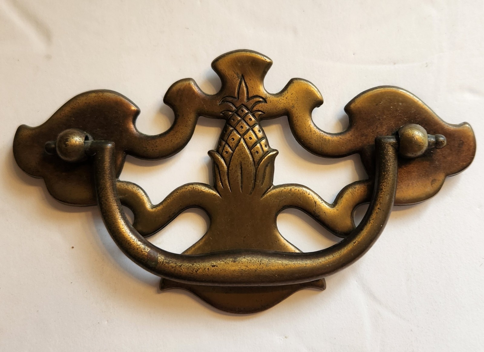Vintage Chippendale Bat Wing Zinc/Brass Drop Bail Drawer Pull Handle 3.5″ Center