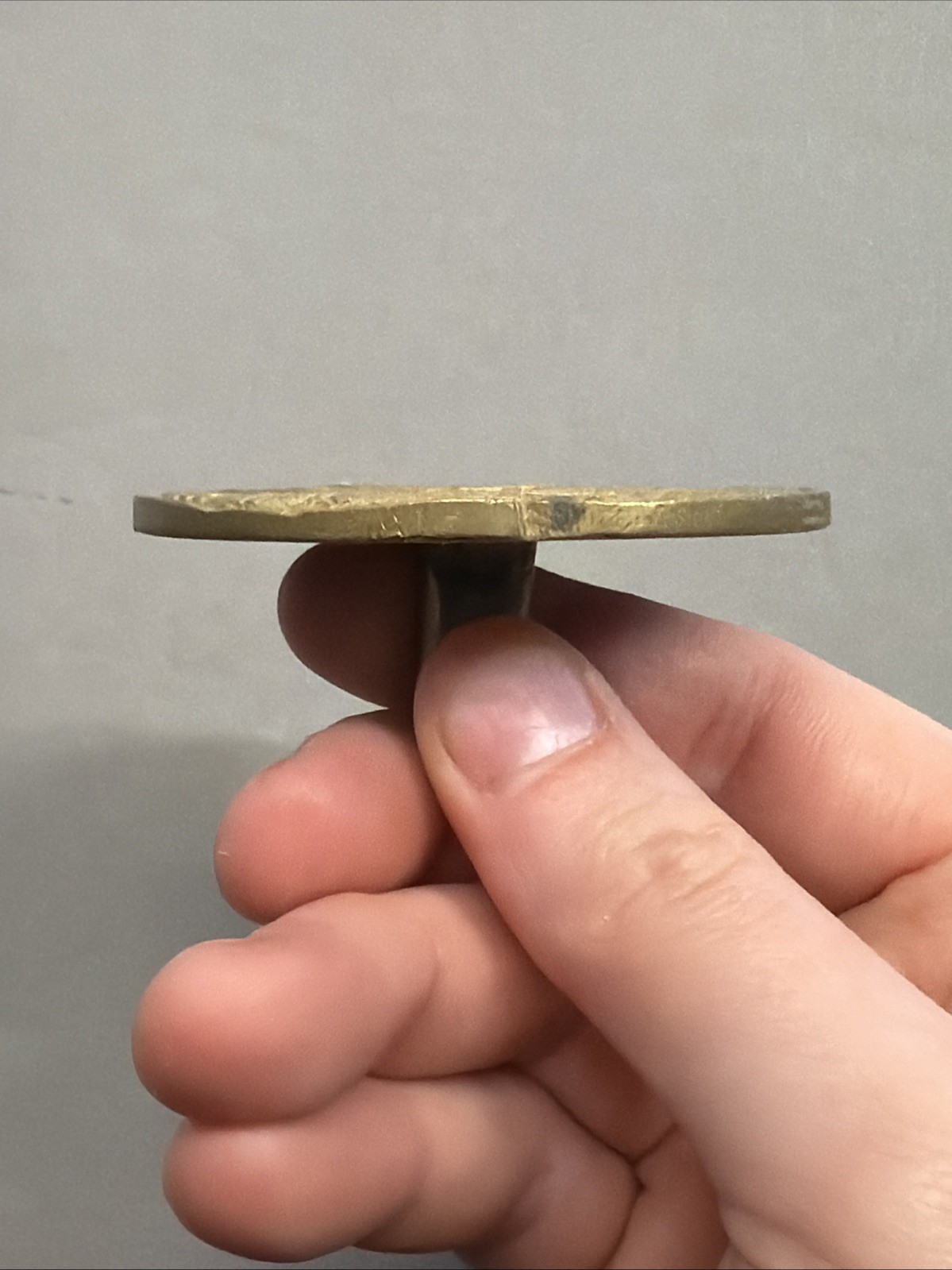 Vintage Brass Drawer pull round floral embellished Decorative India B9