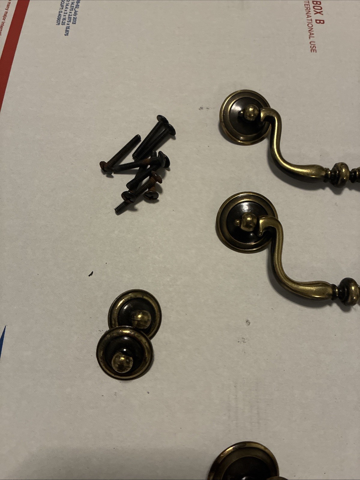 3pcsDrexel Esperanto Drawer Pull Tall Dresser Brass Vintage Drop Bail MCM Handle