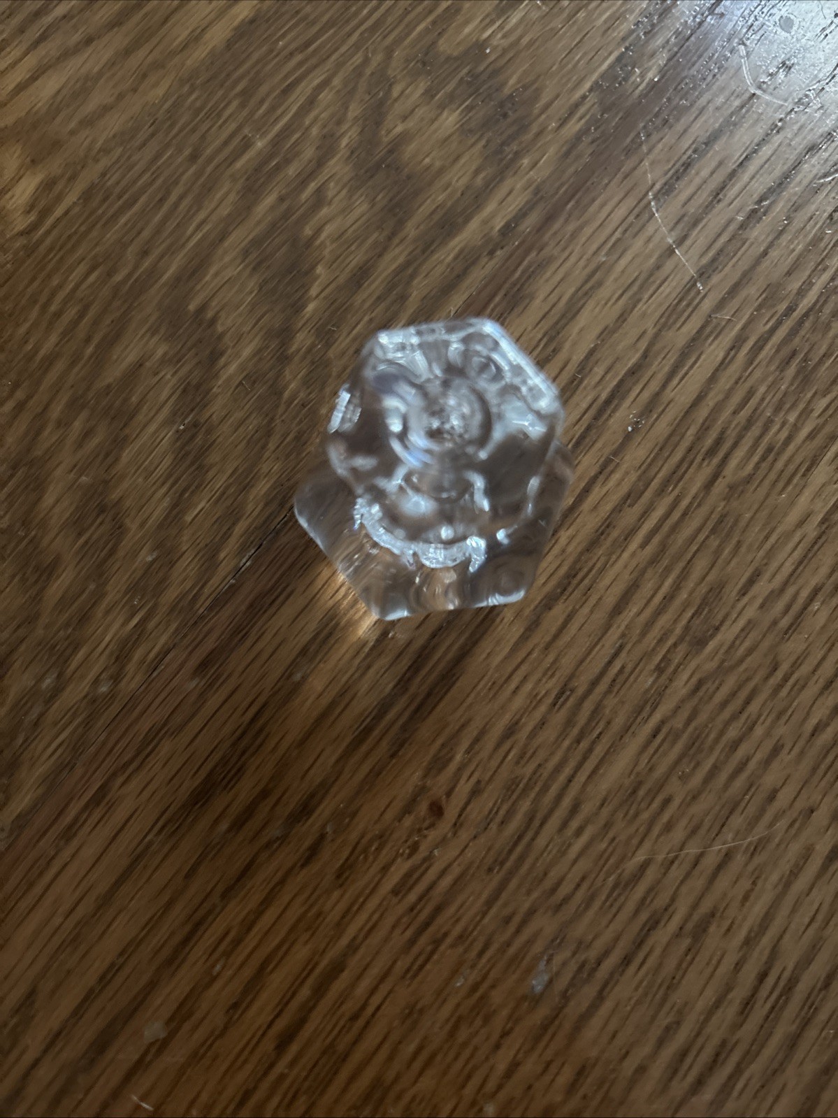 Set Of 6 Clear Glass Hexagon 6 sided Drawer Cabinet Knobs 1 1/2 Antique Style