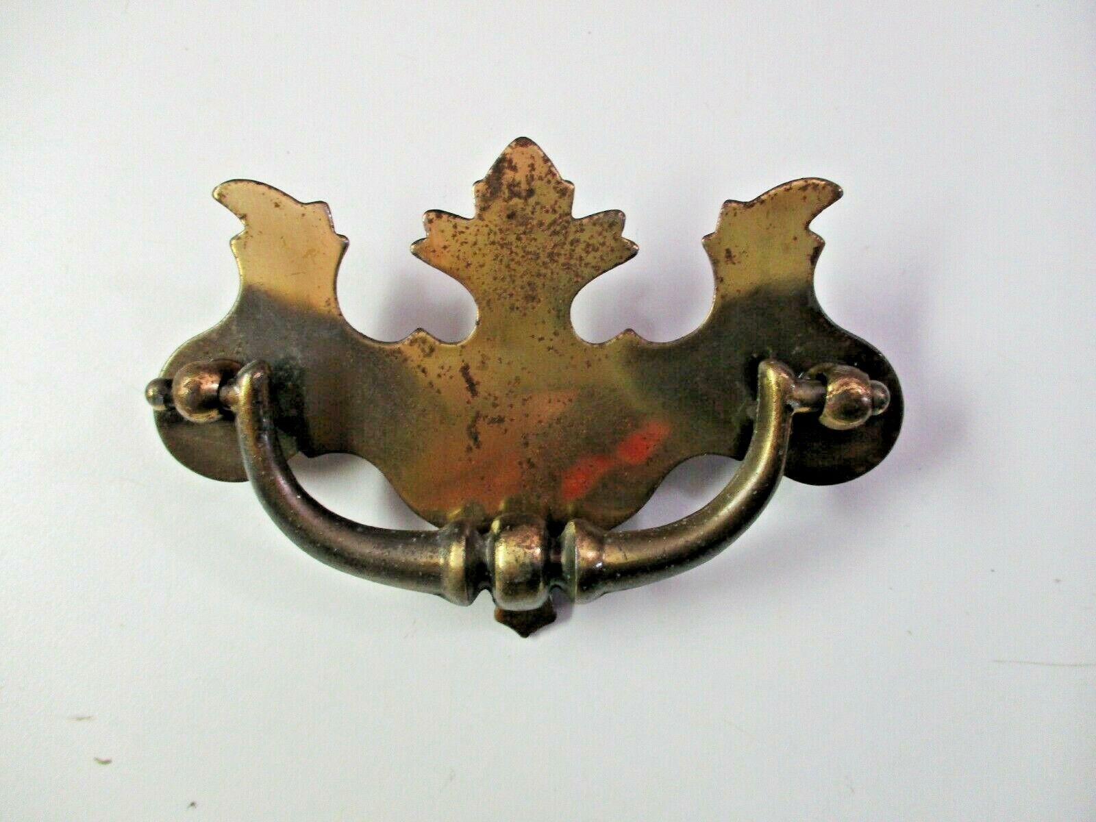 Drop Bail Pull Handle 1930s Antique English Brass 3″ Centers Chippendale 1 Vtg