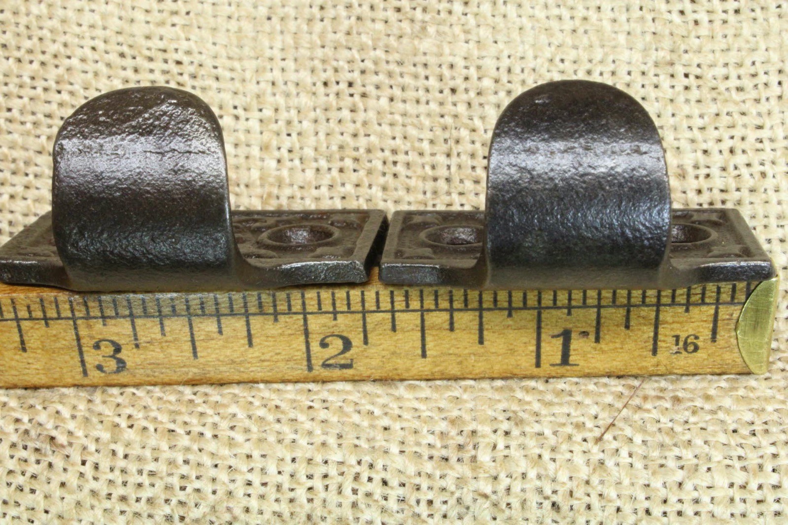 2 Old Window Sash Lifts Pulls Restored Cast Iron Victorian X Ferns Scrolls