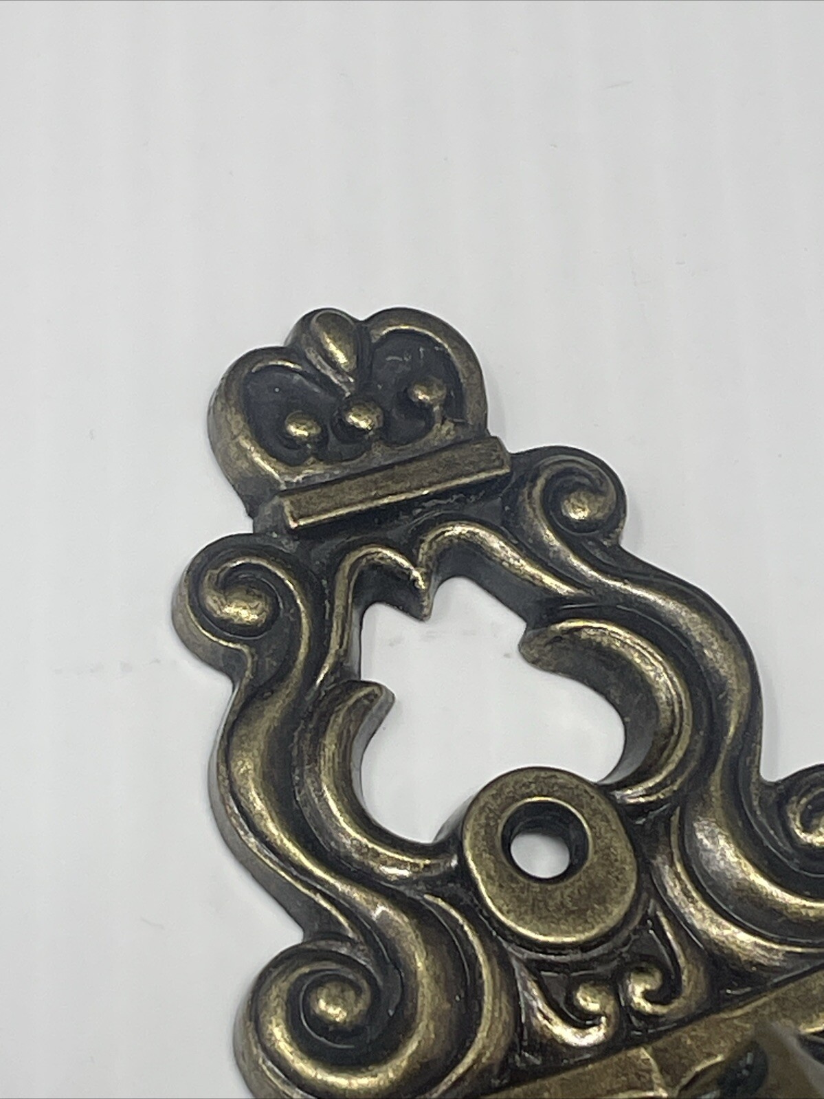 Vintage Hyer Ornate Brass Cabinet Door Plate Large Hollywood Regency Mid Century