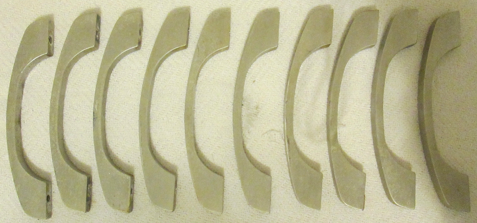 10 Vintage Mid Century MCM Brushed Aluminum Metal Drawer or Cabinet Pulls Knobs