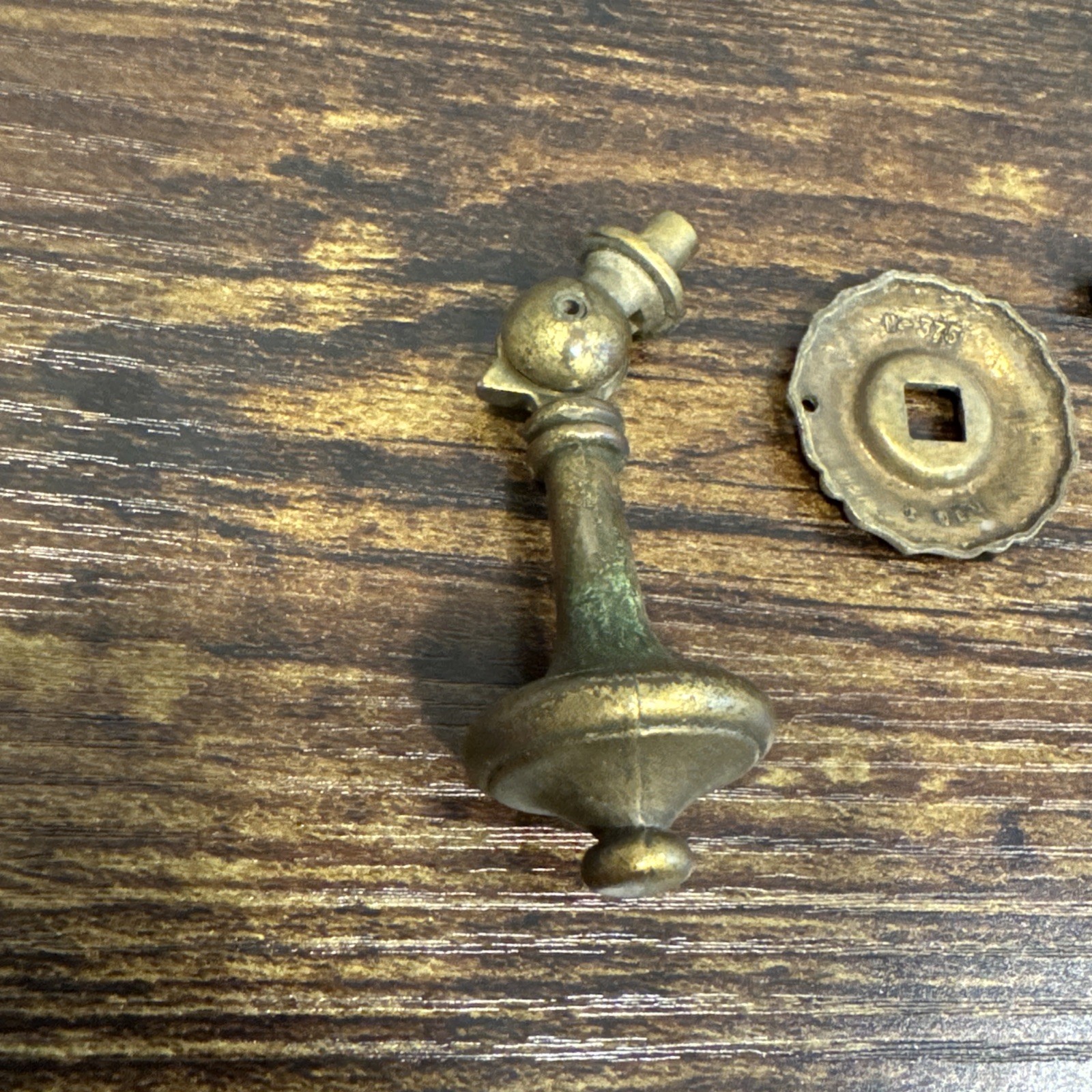 Drexel Esperanto Drawer Pull Teardrop Brass Dresser Handle Backplate Vintage MCM