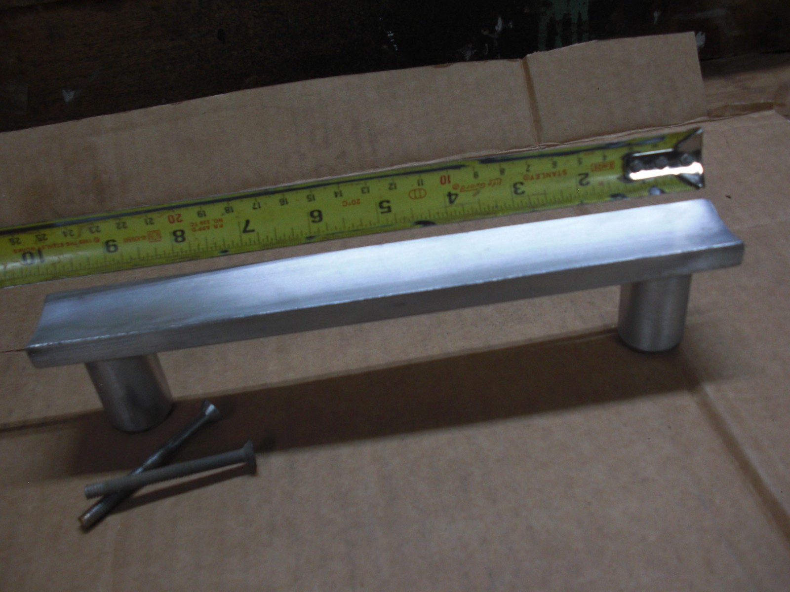1 vintage large heavy duty 10″ long aluminum pull handles industrial 8″ oc hole