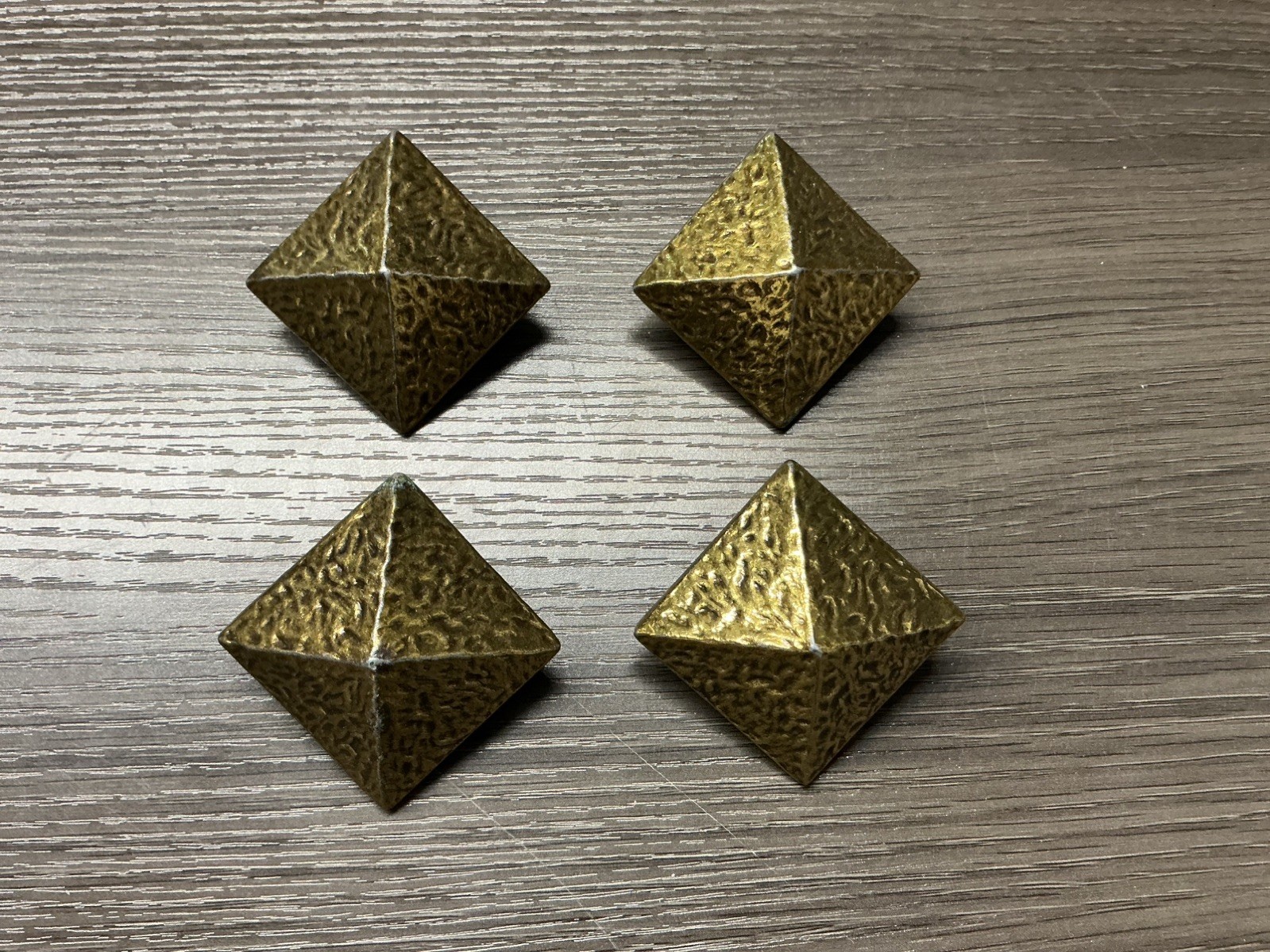 4 Antique 2” Rectangular Pyramid Knob Drawer Pull Handle brass savage (46