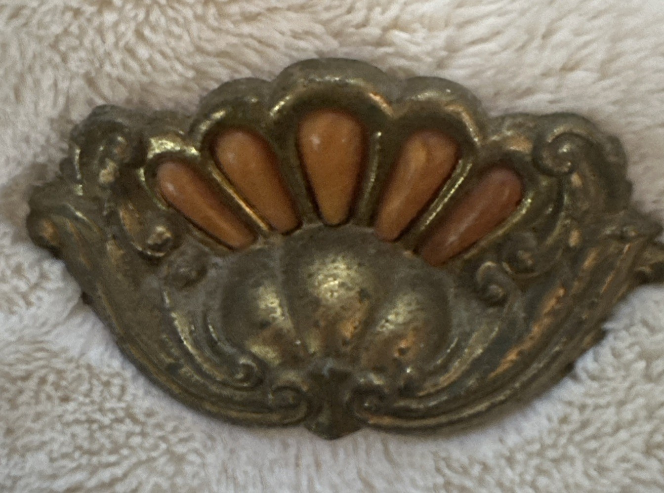 8 Gorgeous Original Vintage/Antique Art Deco Brass Drawer Pulls Bakelite Inserts