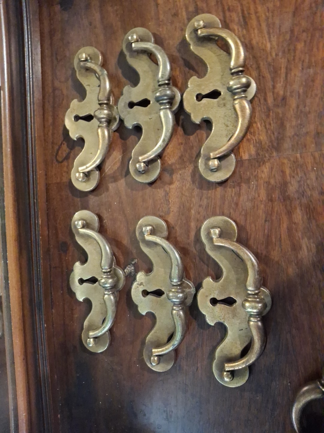 Lot Of 7 Keller Brass Company 1 Drop Pull Handles,4.5″ C2C Salvaged