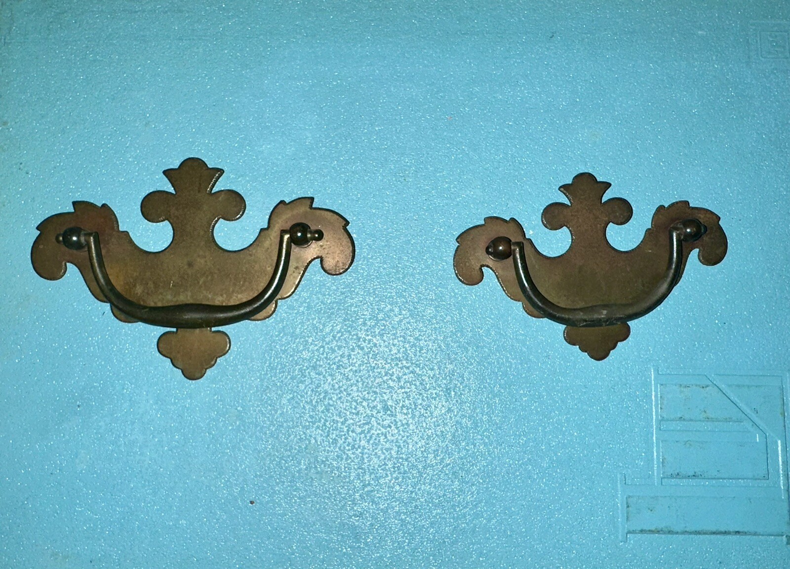 10 Vintage Metal Drop Handle Drawer Hardware