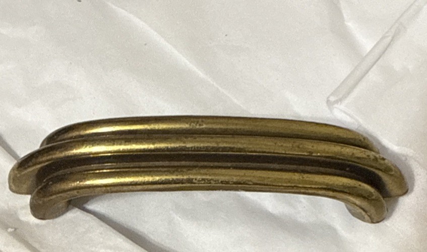 Vintage Cabinet Door Pull Handle Brass MCM Art Deco 38428 KBC