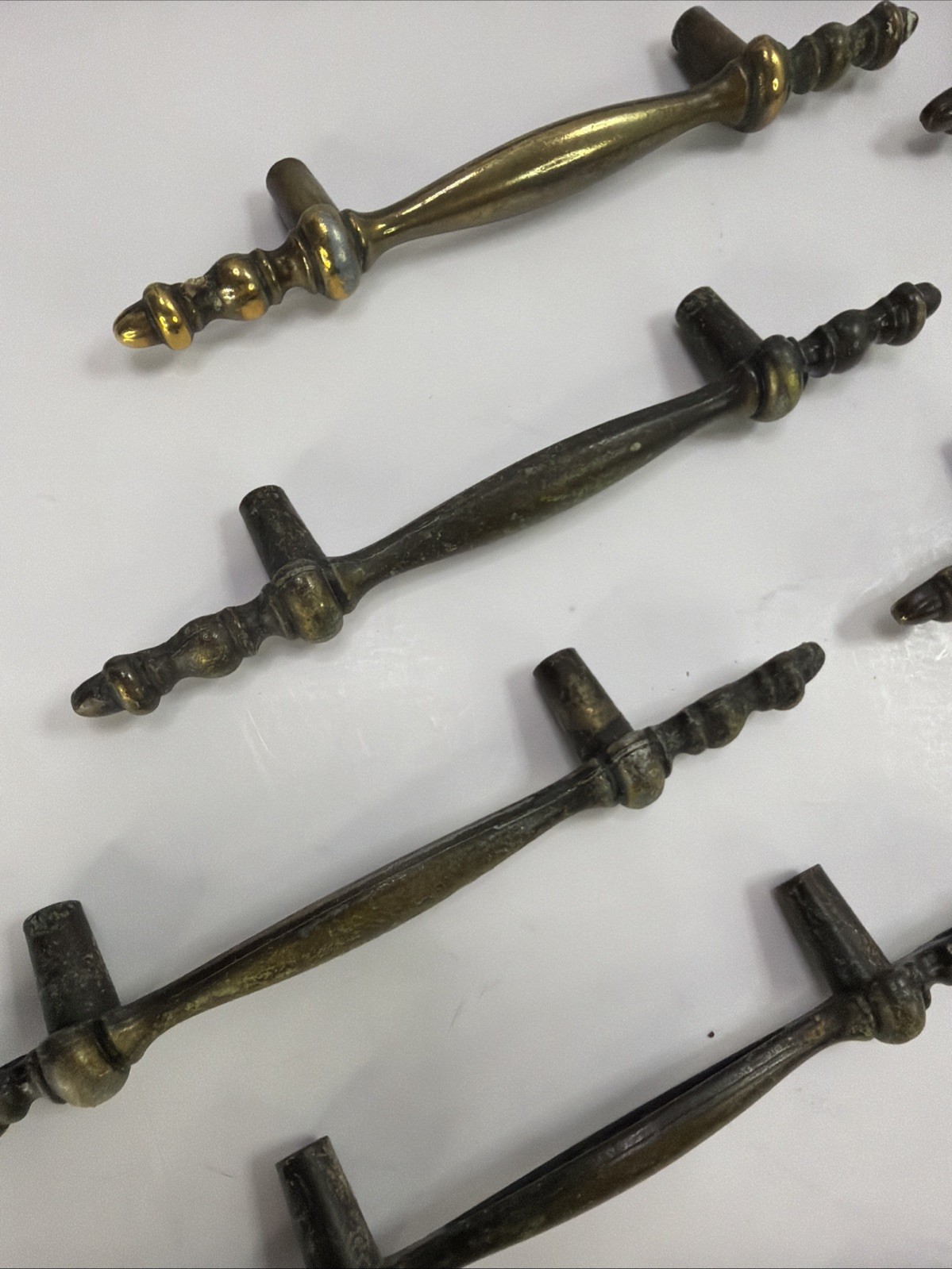 VTG Brass Drop Bail Drawer Pulls Handles Lot 15 3” Center Hardware MCM 150-1⁠