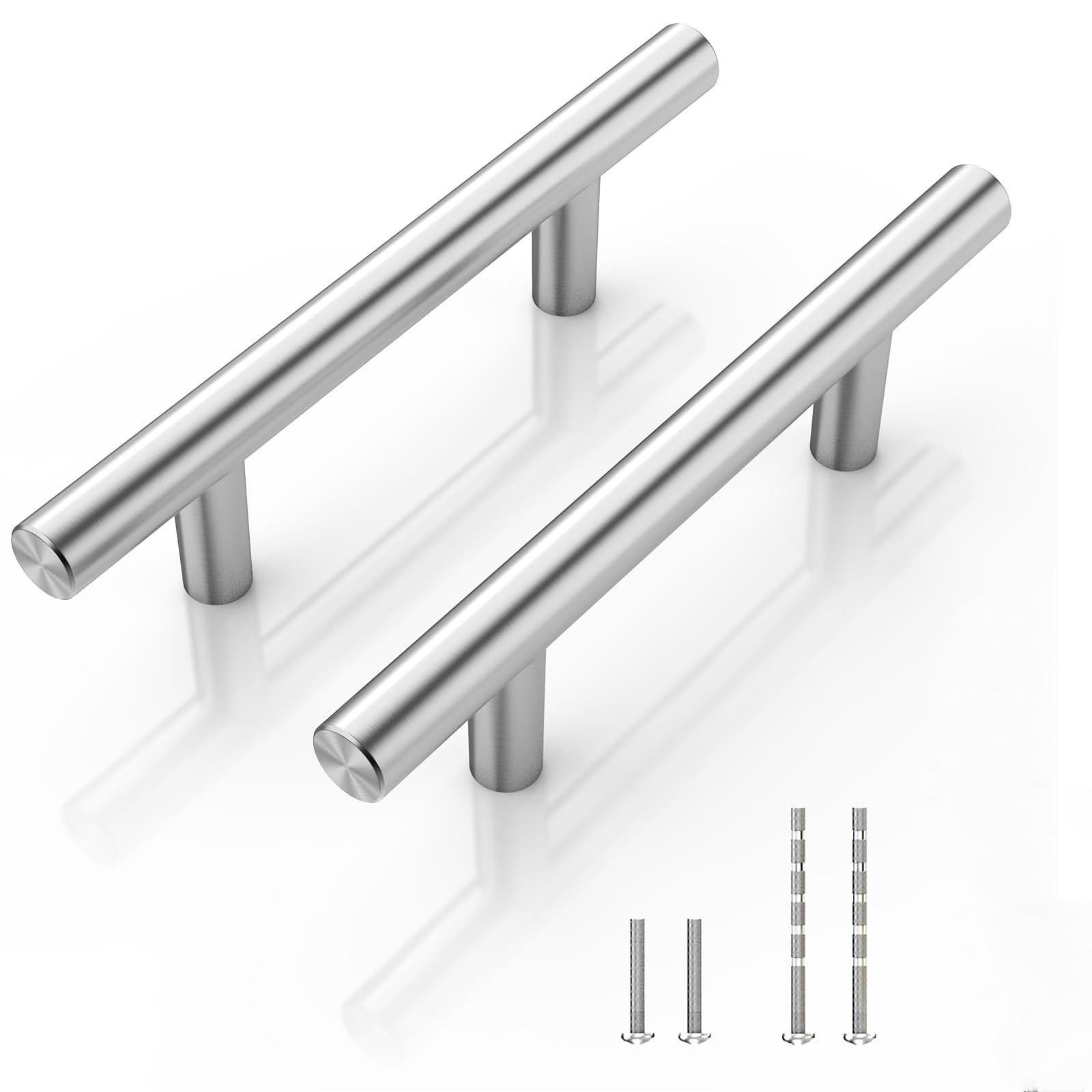 10 Pack Kitchen Cabinet Handles Drawer Pulls Brushed Nickel Stainless Steel, …