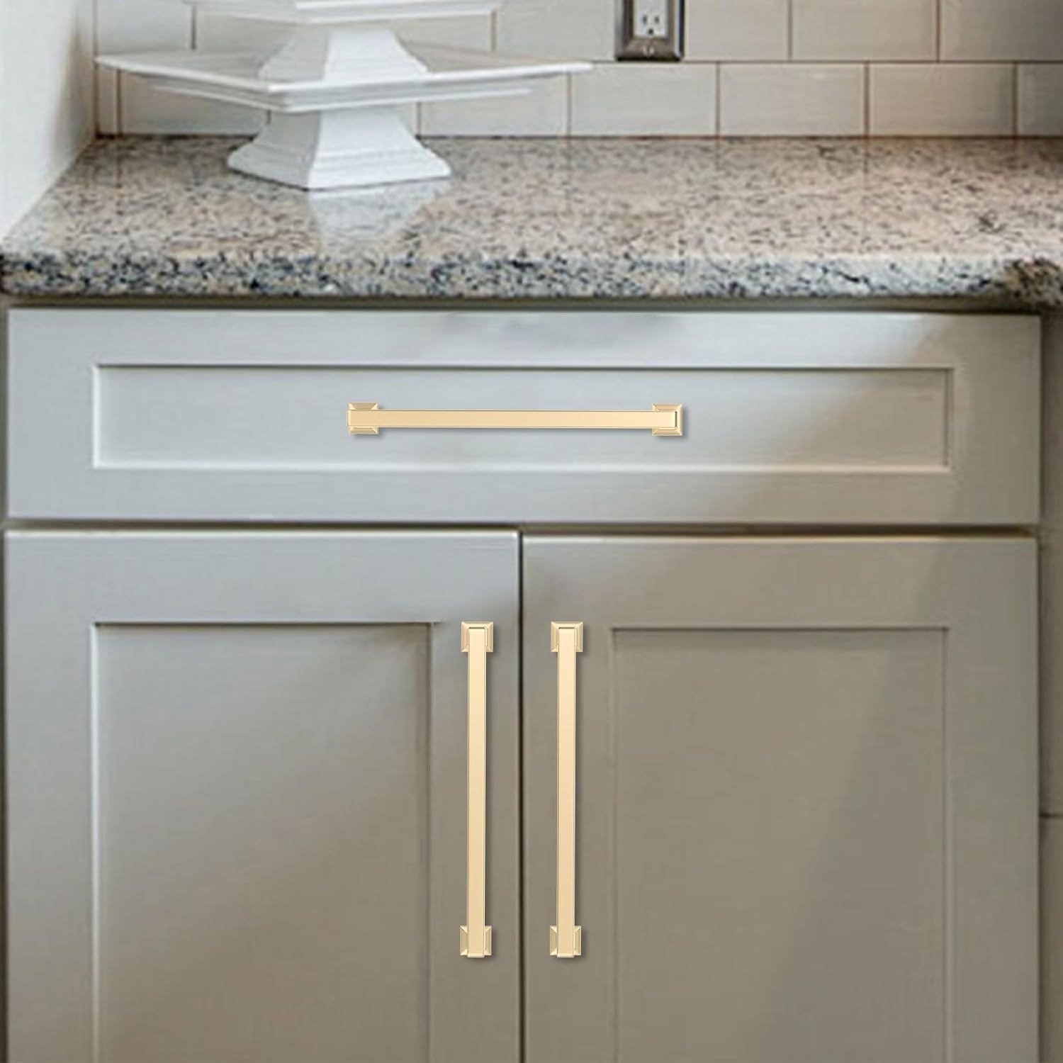 Komotia 6 Pack 12-3/5 Inch Cabinet Pulls Brushed Brass Kitchen Cabinet Handles