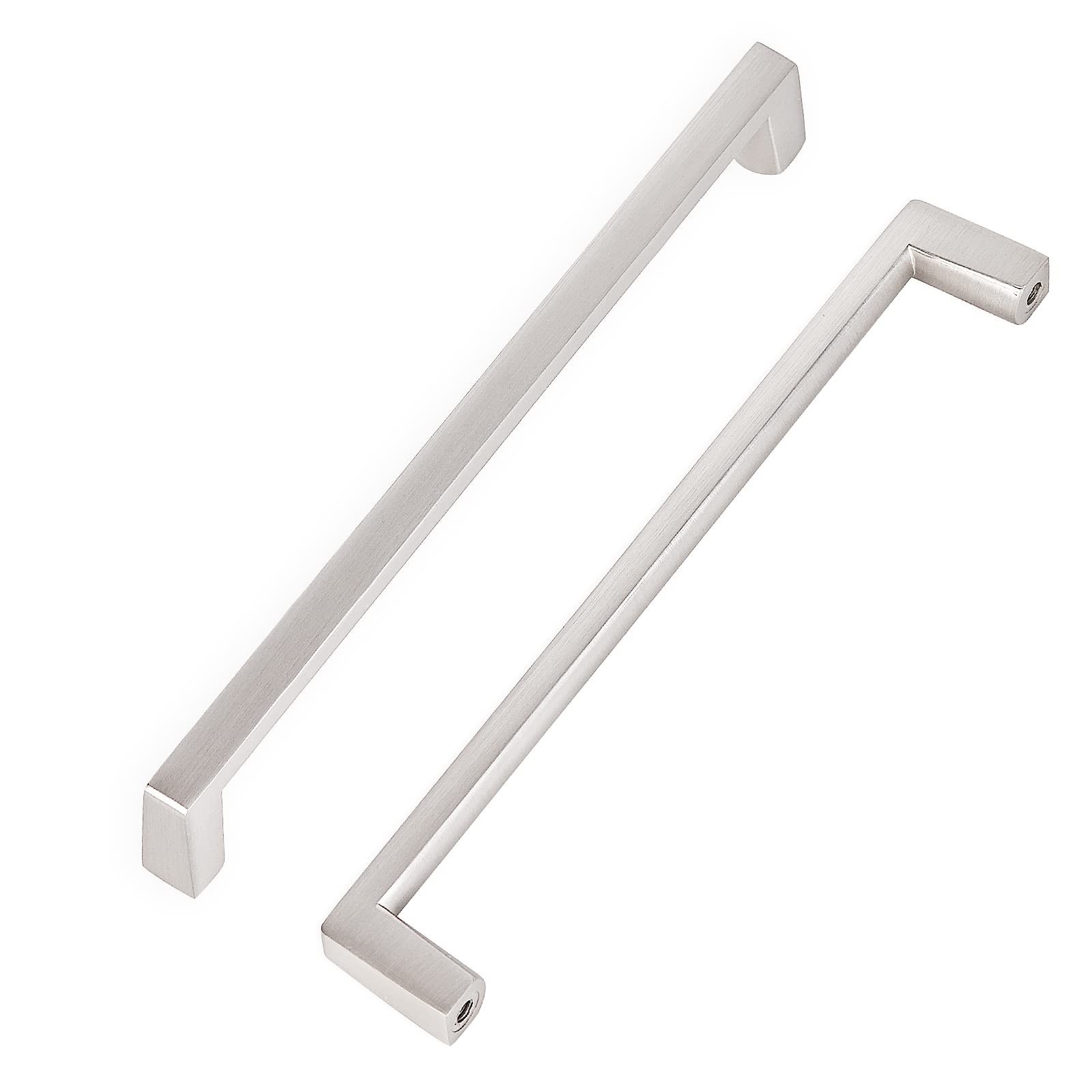 Solid Square Bar Cabinet Handle – Matte Brushed Nickel Furniture Pull 6 Inch-…