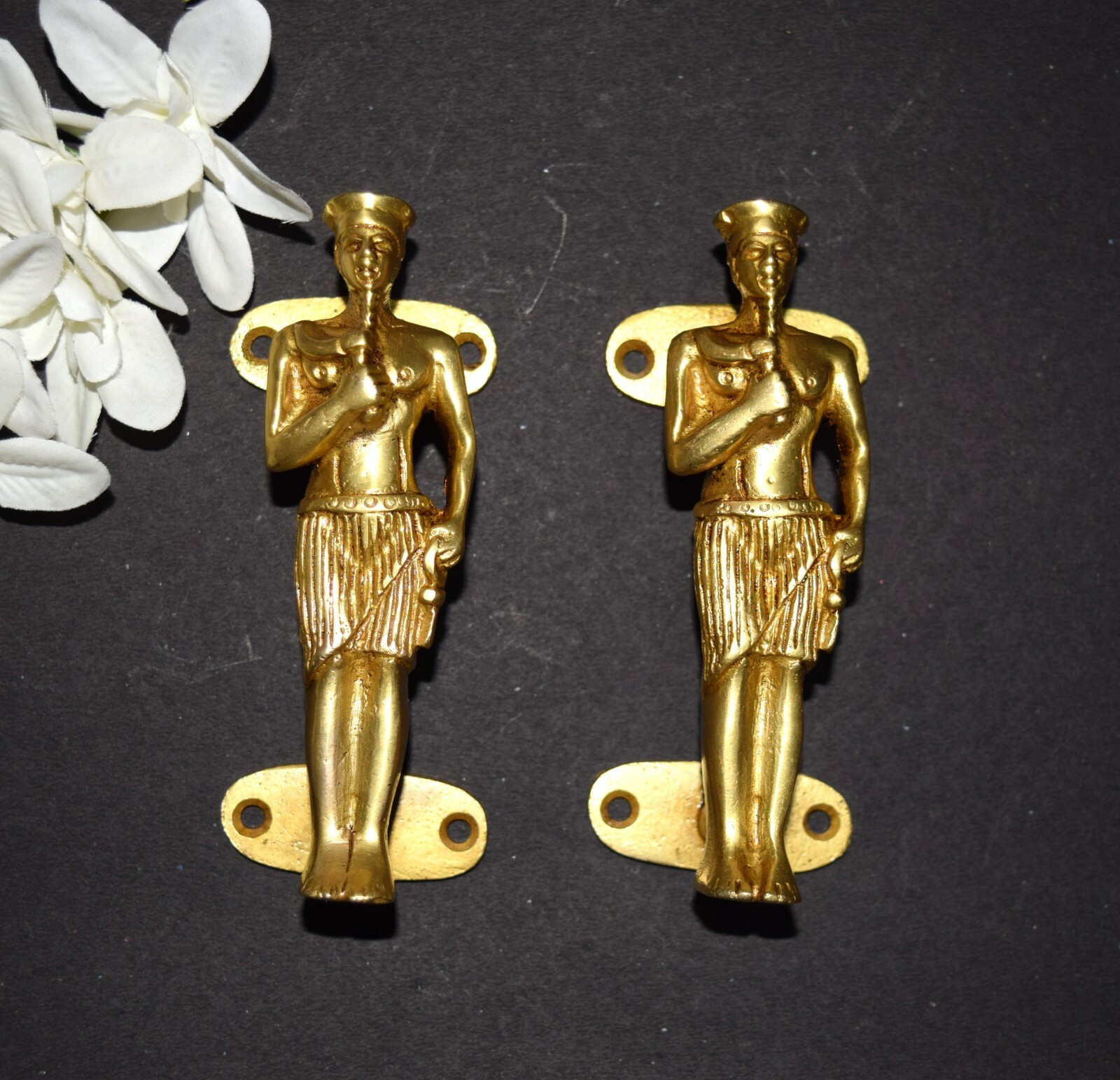 Brass Egypt Man Handle Pair King Door Pull Imperial Style Cabinet Handle EK699