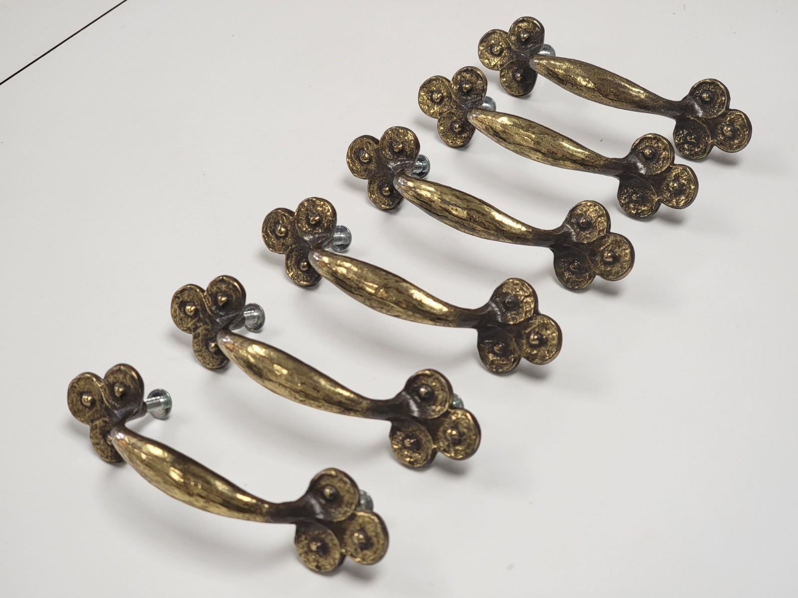 VTG Lot/6 Keeler Brass Co KBC N11353 Cabinet Drawer Pull/Handle BRUTALIST/MCM