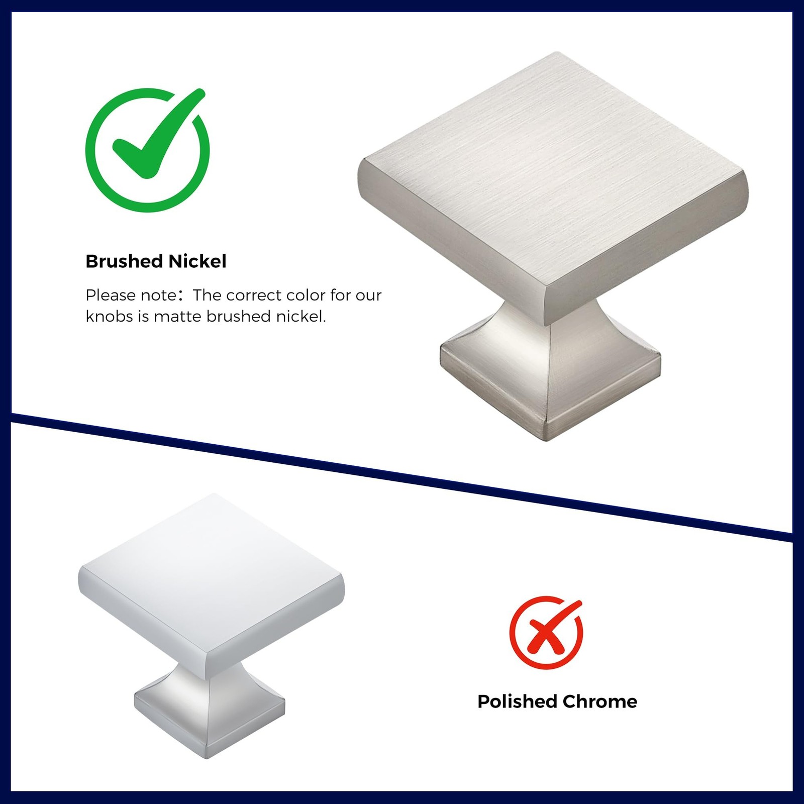 Cabinet Knobs Brushed Nickel Square Knobs for Cabinets and Drawers Cabinet Ha…