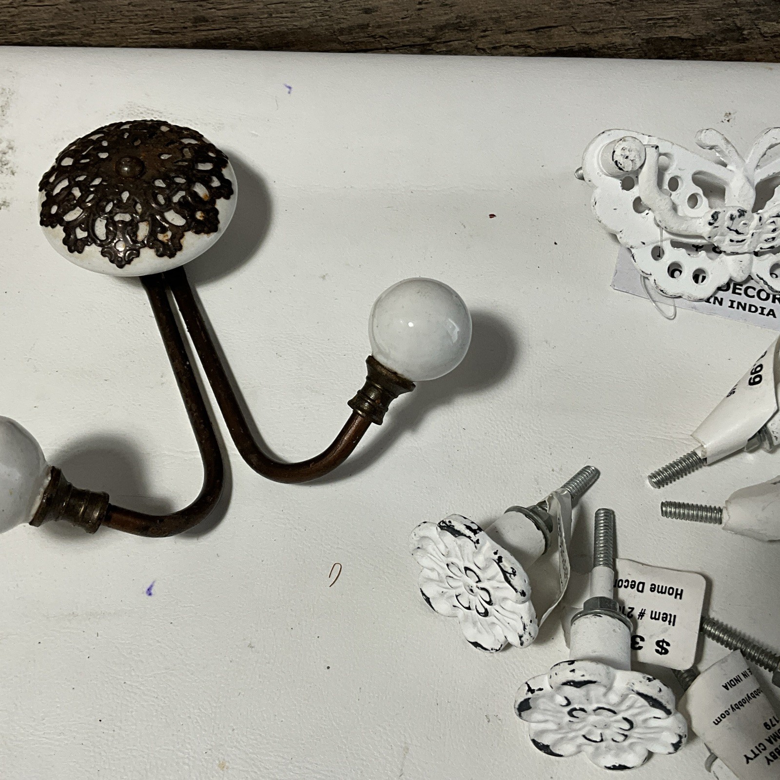drawer pulls and knobs art deco Butterflies Knobs Lot White 11 Pieces Total Lot