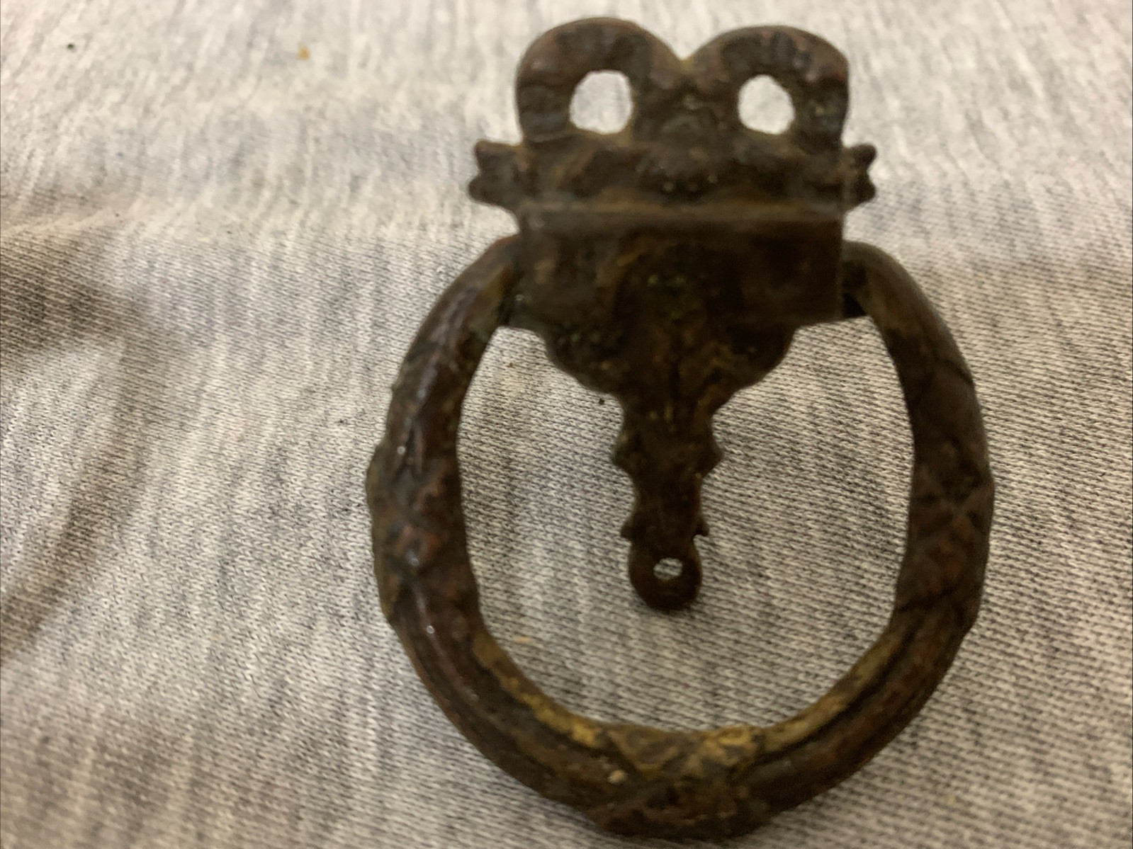 Antique Cast Bronze French Provincial Drop Bail Drawer Pulls Lot of 2