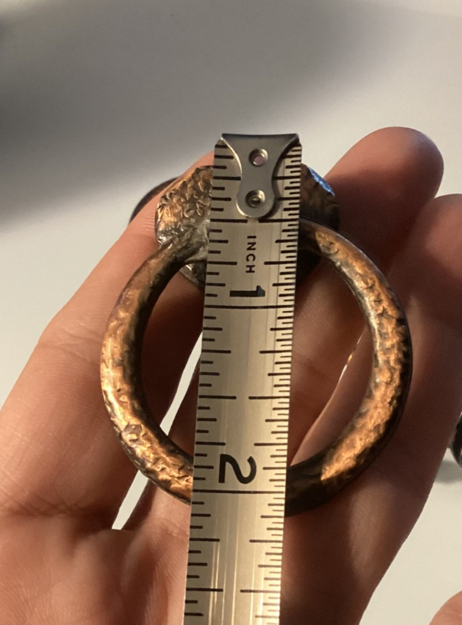 Lot of 5 Vintage Copper Heart Ring Drawer Finger Pull Cabinet Handle Amerock