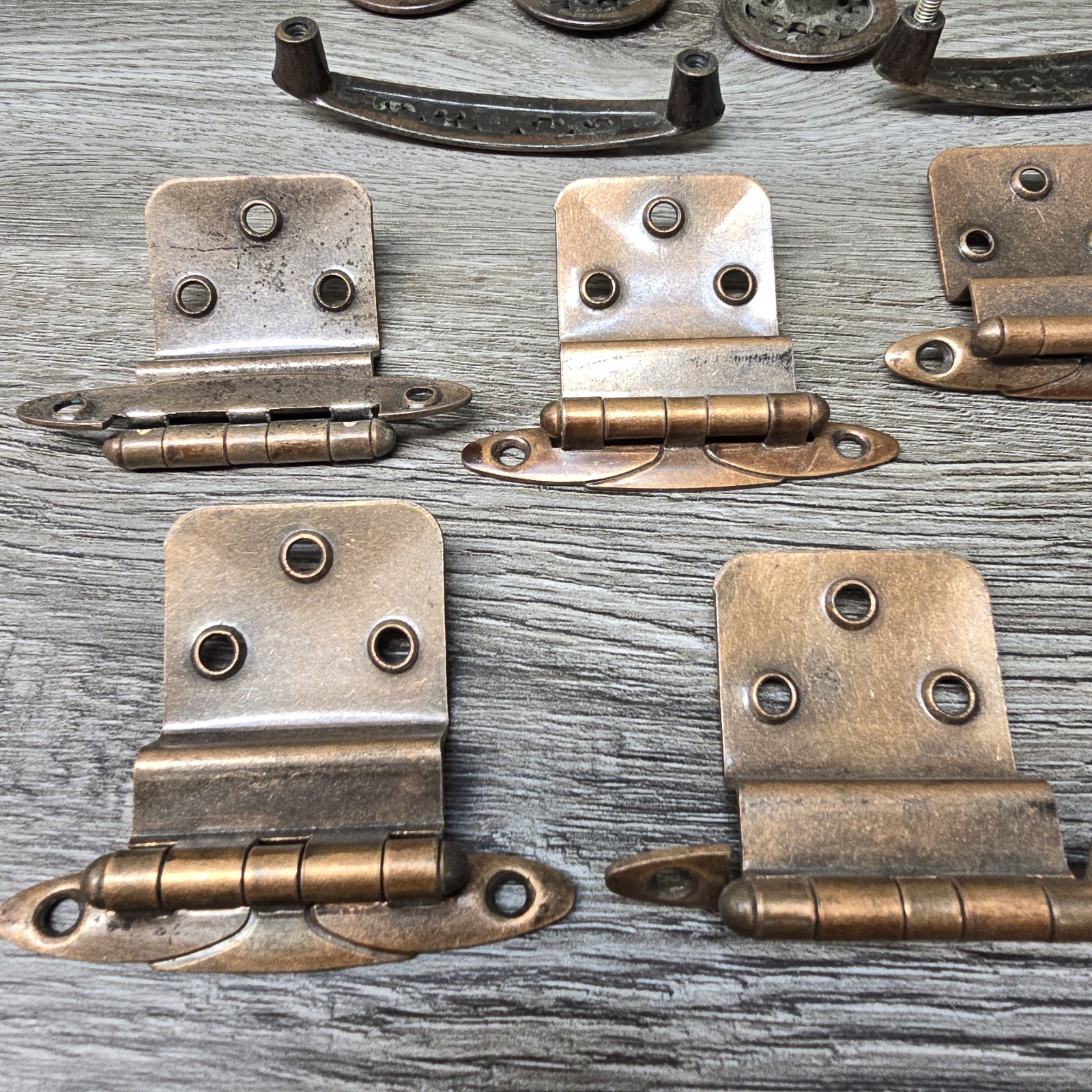 Vintage Ajax USA Furniture Hardware Set Hinges Pulls Knobs D-195824