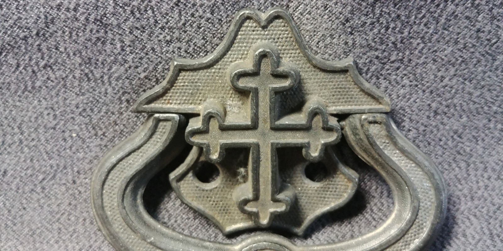 3 Raised Christian Cross Drawer Pull Back Plate Escutcheon Furniture Hardware