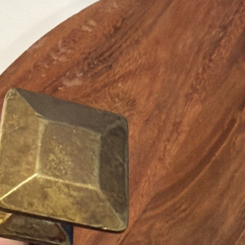 Set of 3 Antique/Vintage Solid Brass Mission Style Drawer Pulls Square Beveled