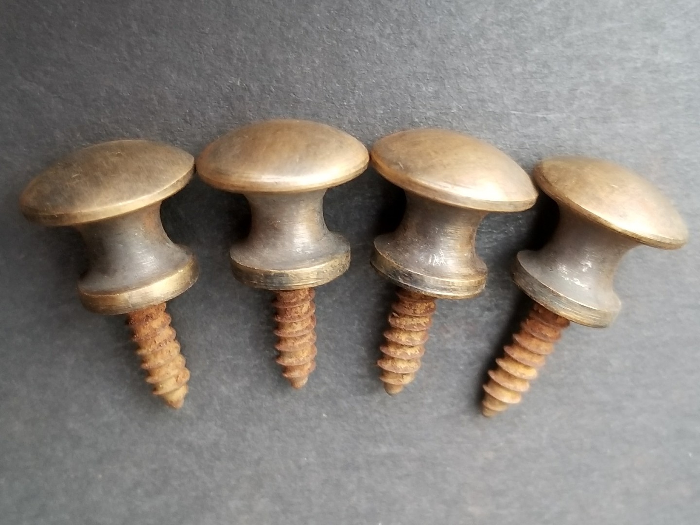4 Solid Brass VERY SMALL Stacking Barrister Bookcase 7/16″ Knobs drawer Pulls #K