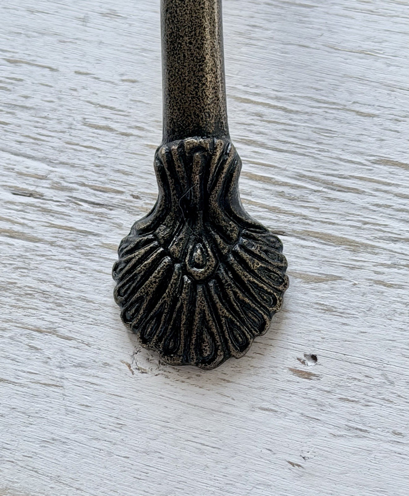 Set Of 2 Antique Bronze Metal Drawer Pulls Carved Metal Fanned Peacock Feathers