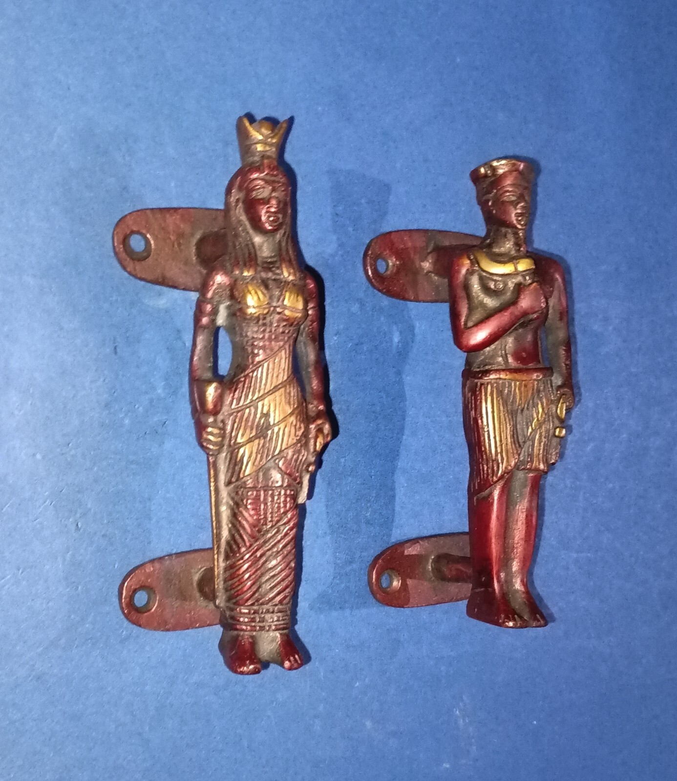 Tribal Man and Woman Door Grip Roman Empires Brass Egypt Door Handles Pair HK560