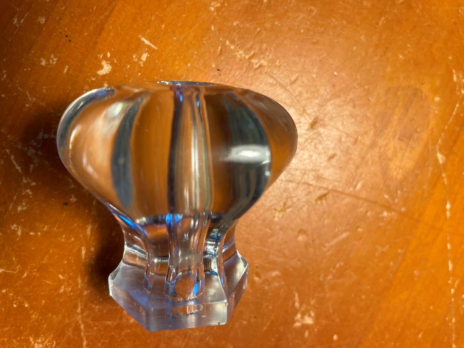 Antique Hexagonal Glass Cabinet Drawer Pull Knob Vintage Furniture Hardware