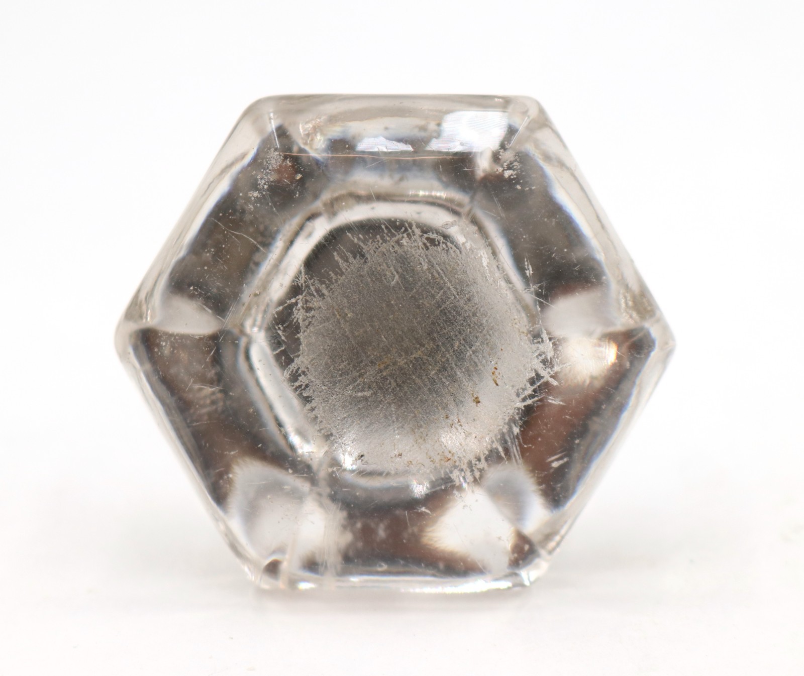 Set of Vintage 2 in. Hexagon Glass Cabinet Drawer Knobs