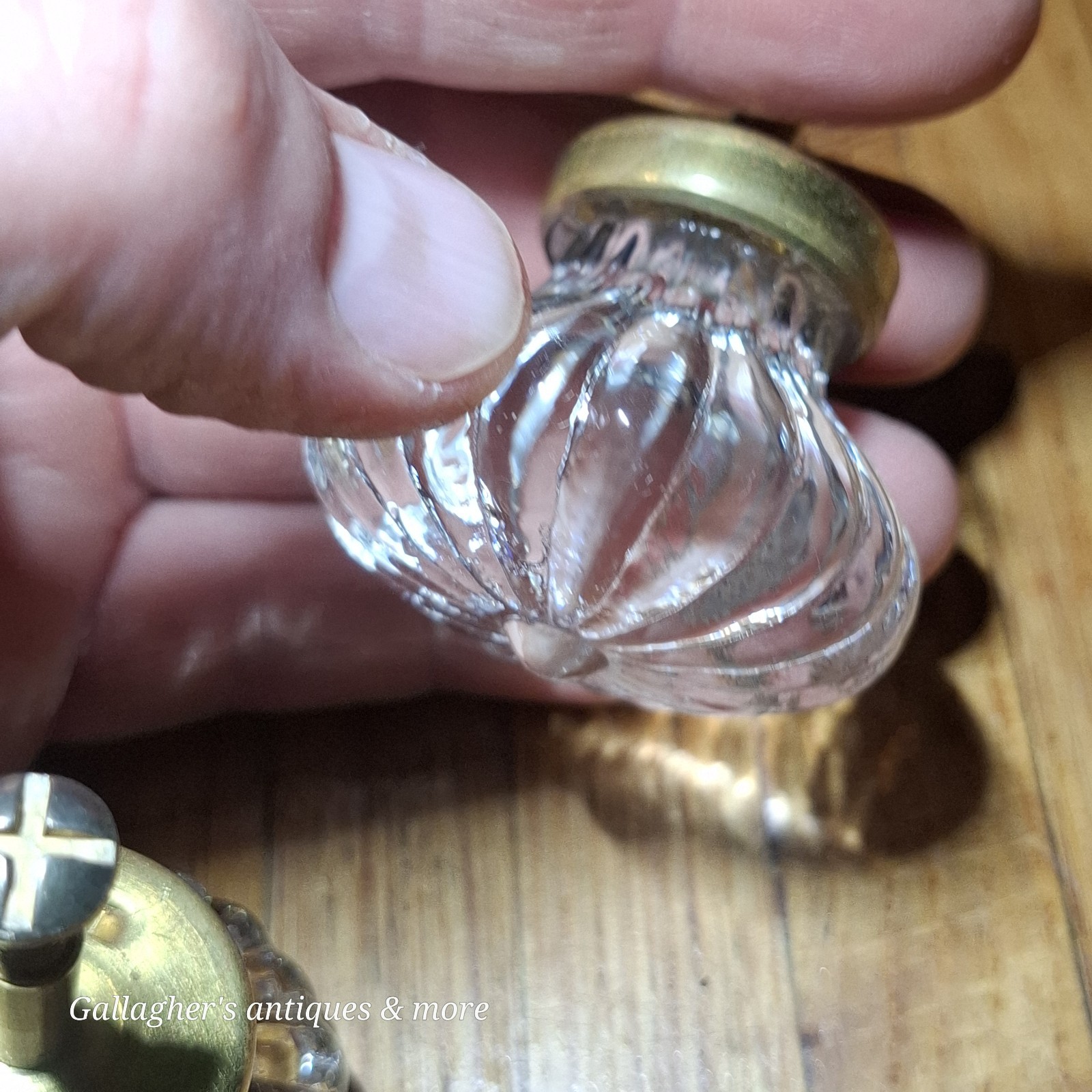 Antique Glass Knob Handle Drawer Cabinet Lot Of 4 Pat Oct 1901