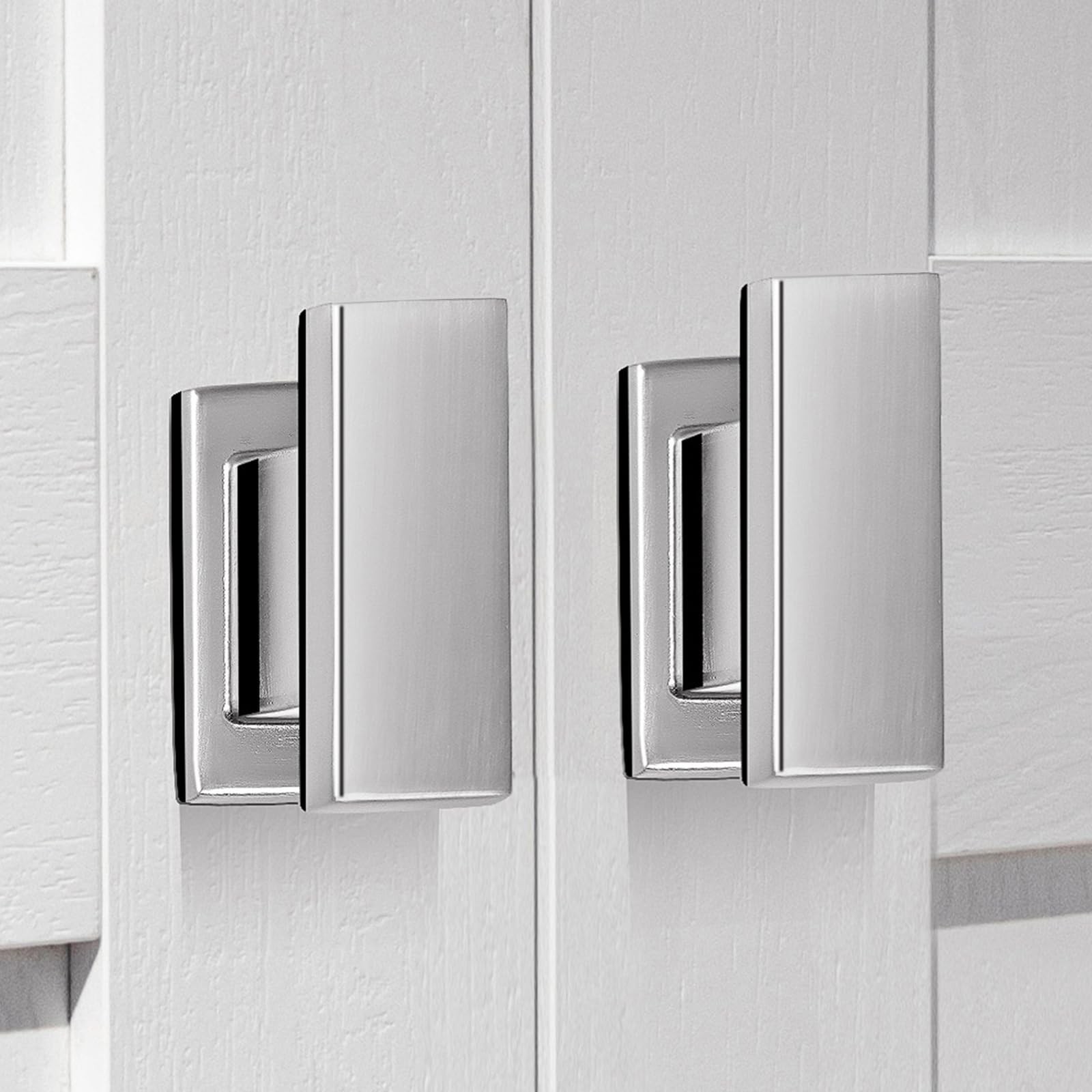 VEHCIL 20 Pack Square Cabinet Knobs Brushed Nickel, Single Hole Silver Kitche…