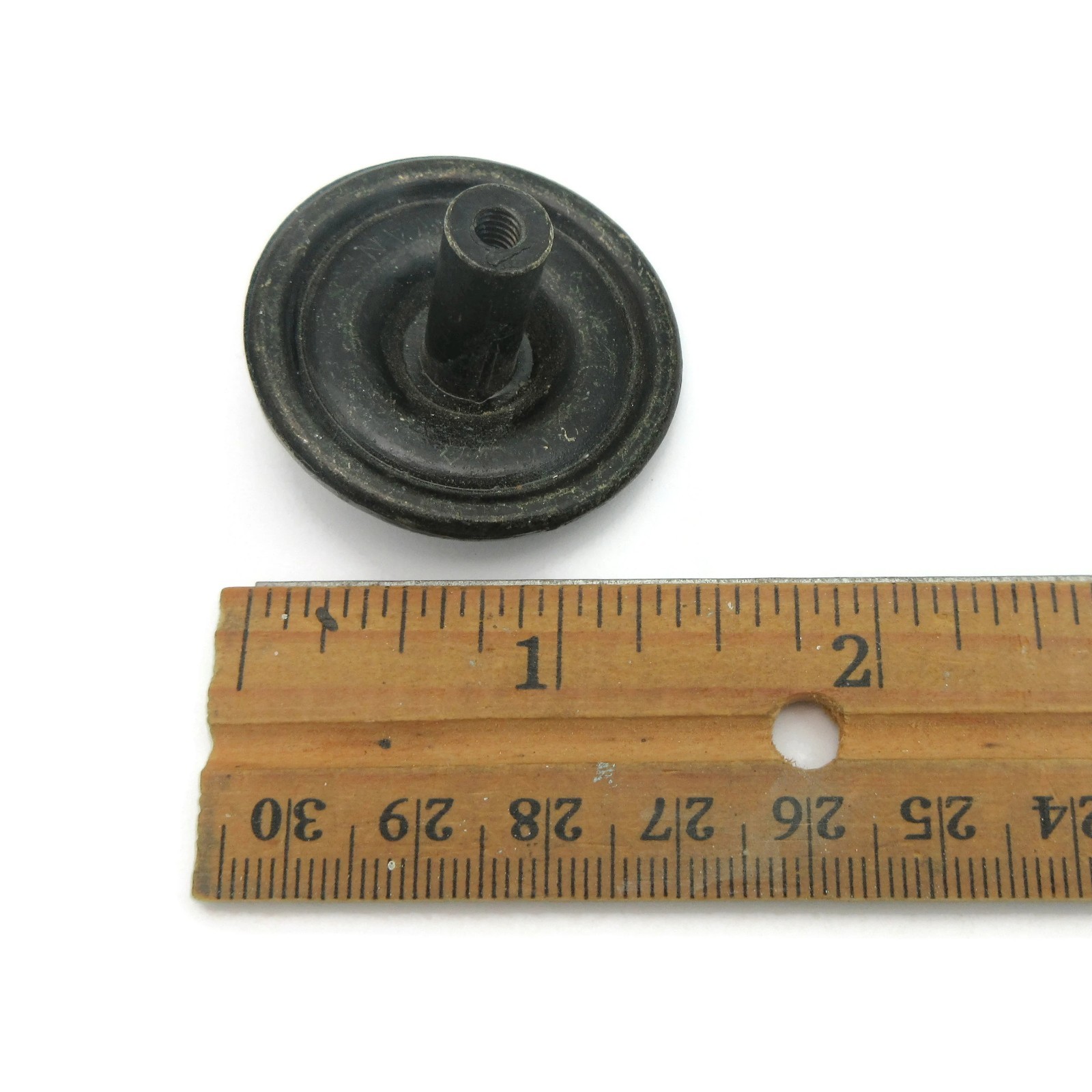 Vintage French Provincial Drawer Knob Ornate Round Pull Aged Brass Tone LW16