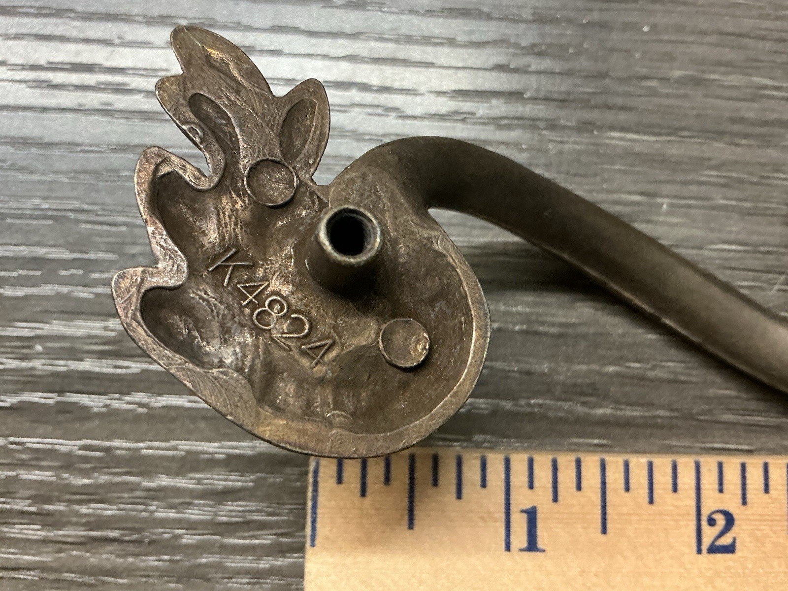 1 Vintage Keeler French Provincial Drawer Handle Pull Brass Leaf Cabinet (168