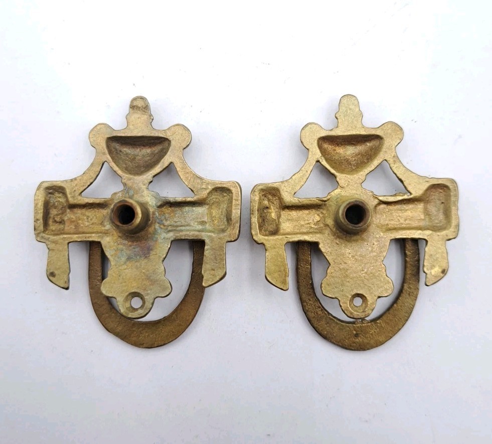 Antique Drop Handles Drawer Pulls Door Dresser Vintage Furniture Hardware Pair