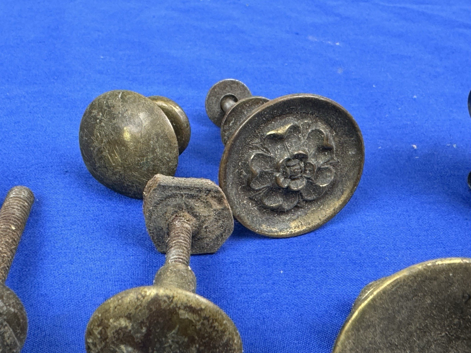 21 Antique & Vintage Pull Knobs, Door or Drawer, Metal (Tin, Steel), Glass, Wood