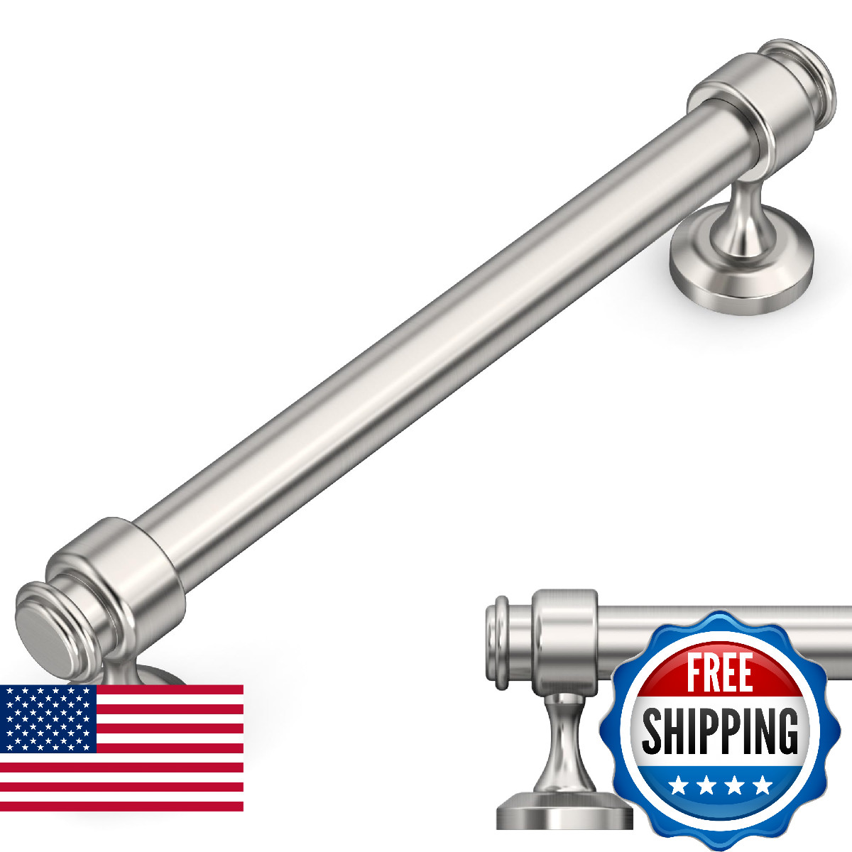 Amerdeco 10 Pack Brushed Satin Nickel Cabinet Pulls 5 Inch Hole Centers Cabinet