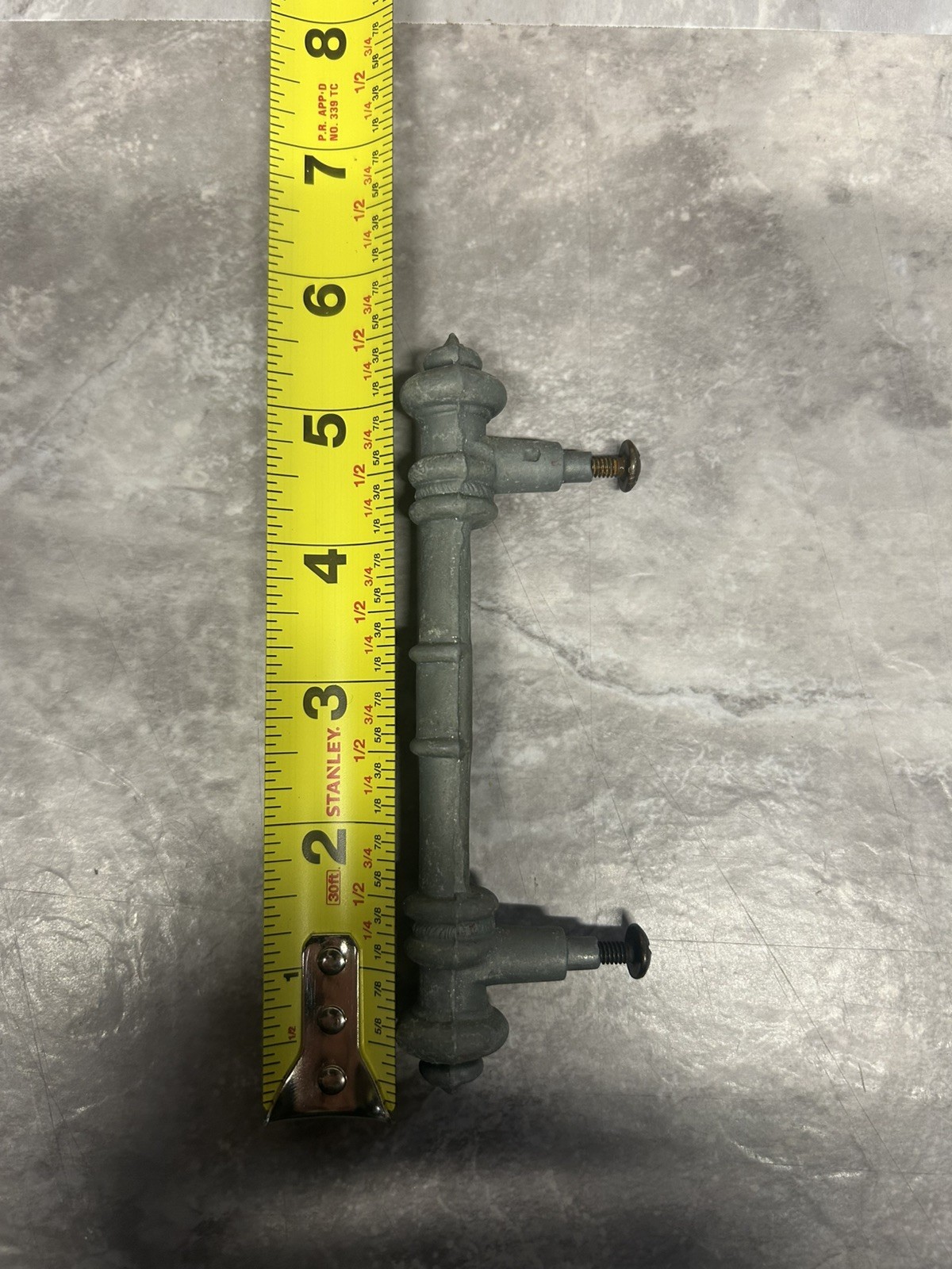 17 Vintage metal cabinet drawer pulls with screws 5.5” partially restored