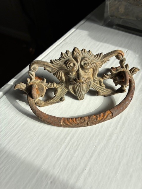 RARE Victorian Brass Lion Head/Gargoyle Drawer Pulls – 4 Antique Bail Handles
