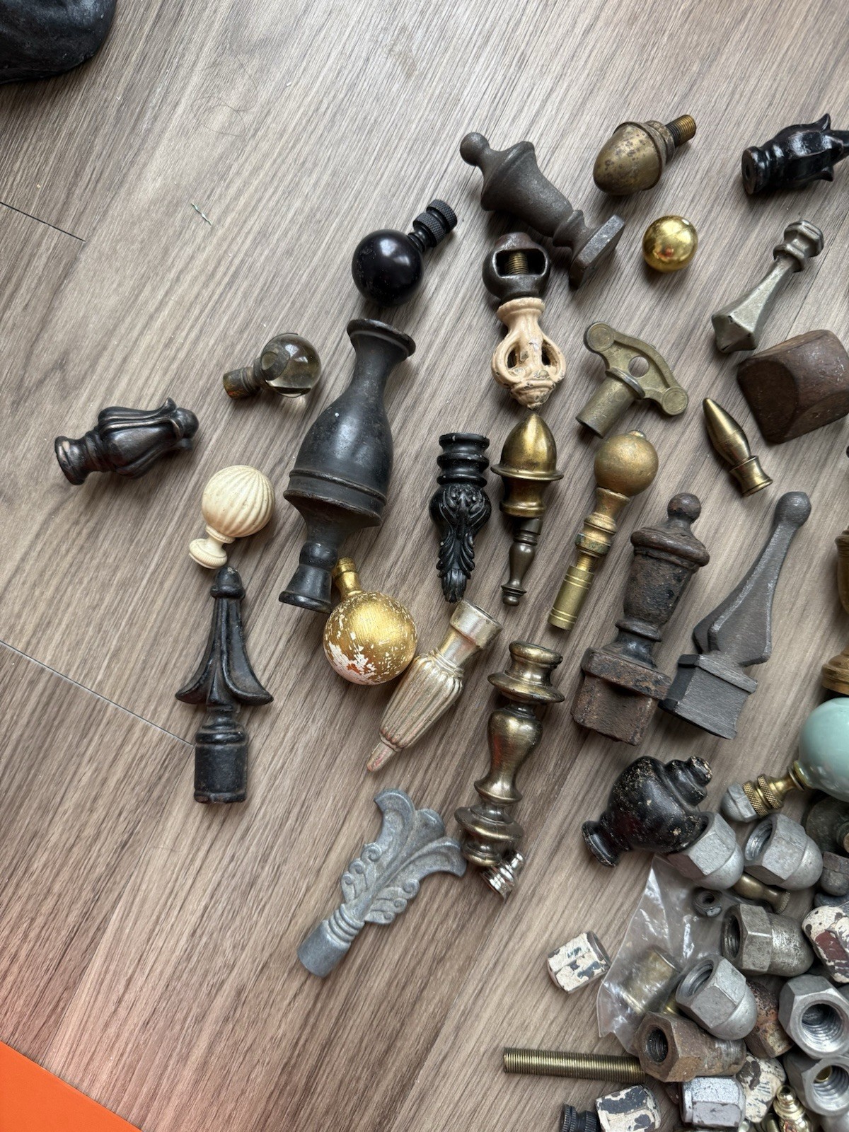 Lot of Vintage & Antique Finials & Hardware, and Collectibles