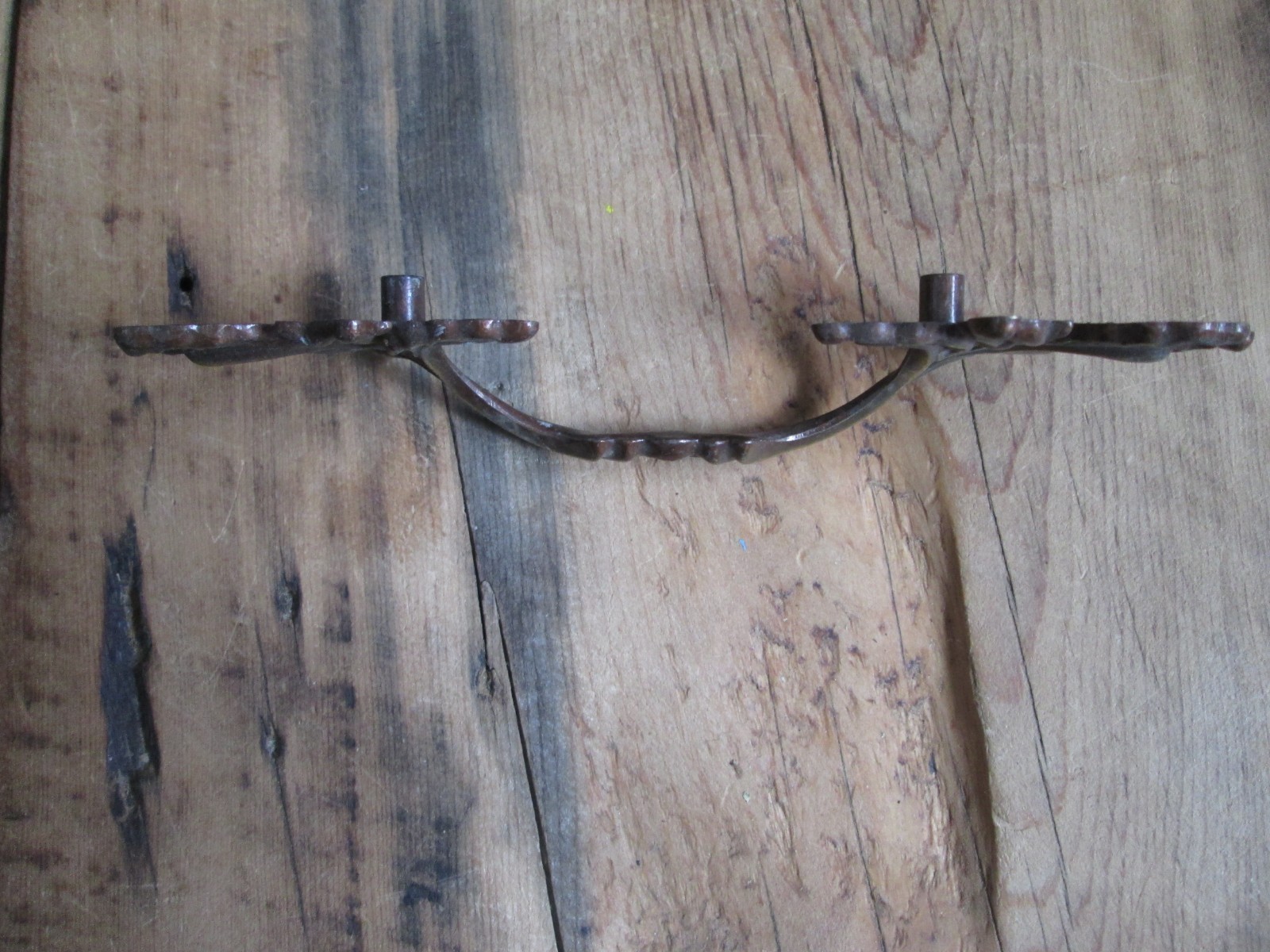 Vintage Art Nouveau Drawer Pull Brass Filigree Leaf French Provincial Single