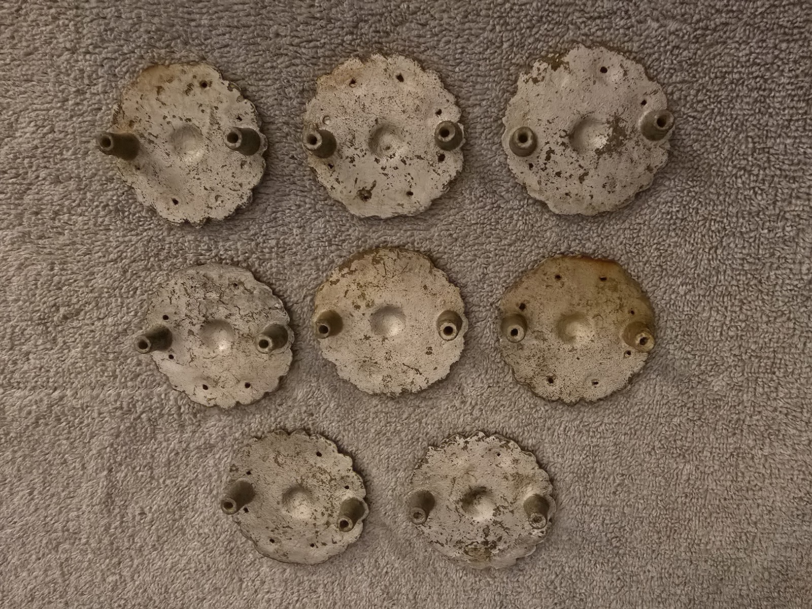 Vintage Metal MCM Round Ornate Victorian Door Drawer Pulls~Set 8