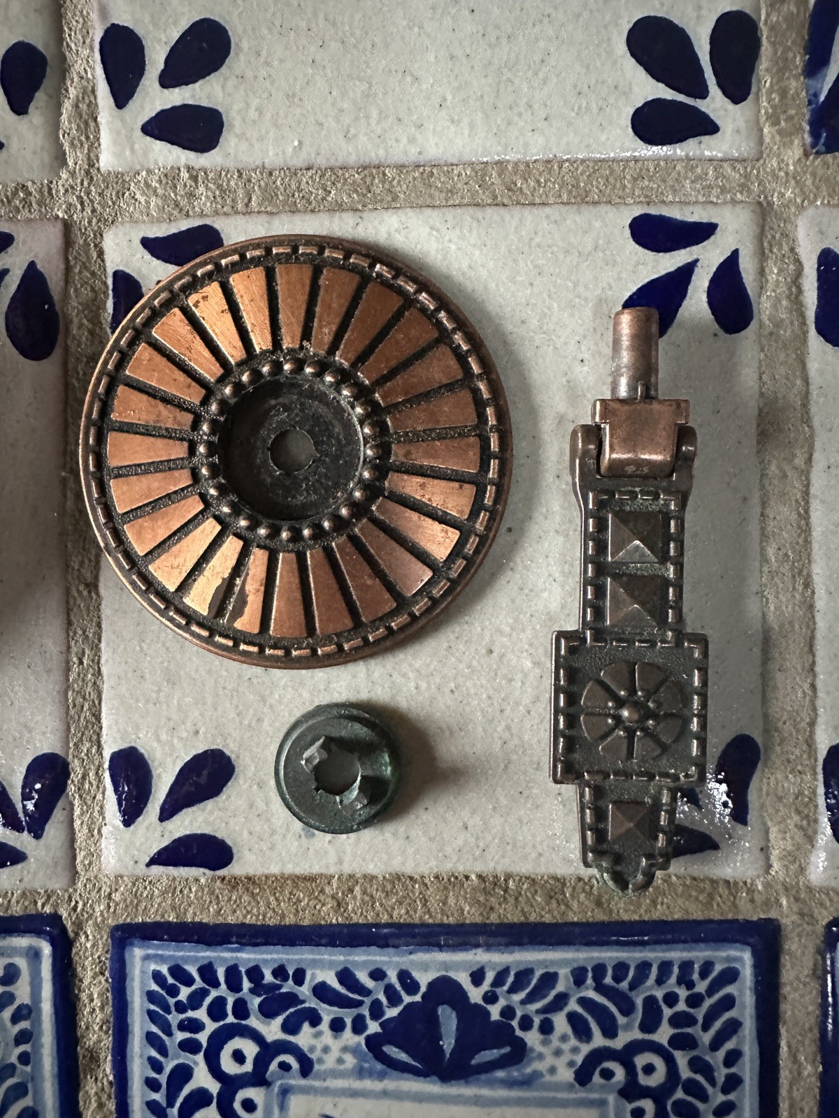 Hyer Vintage Drawer Pulls copper Southwestern Pueblo Style Art Deco