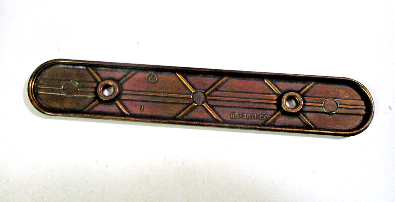 Amerock H6-3871 Aged Tarnished Dark Brass Pull Handle Backplate 3″ Centers Vtg