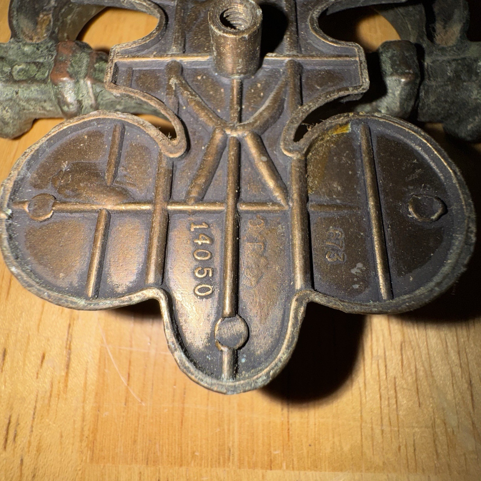 9 Ornate Vtg. Brass Celtic Drawer Bail Cabinet Door Ring Pull Handle & Backplate